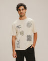 Playera Relaxed Con Diseño Beige,CREMA